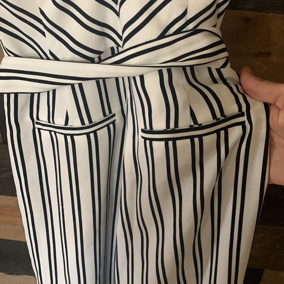 Banana Republic cropped v neck striped wide leg jumpsuit romper career work - Picture 8 of 11
